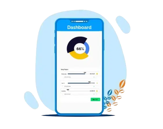 Financial growth graph on smartphone